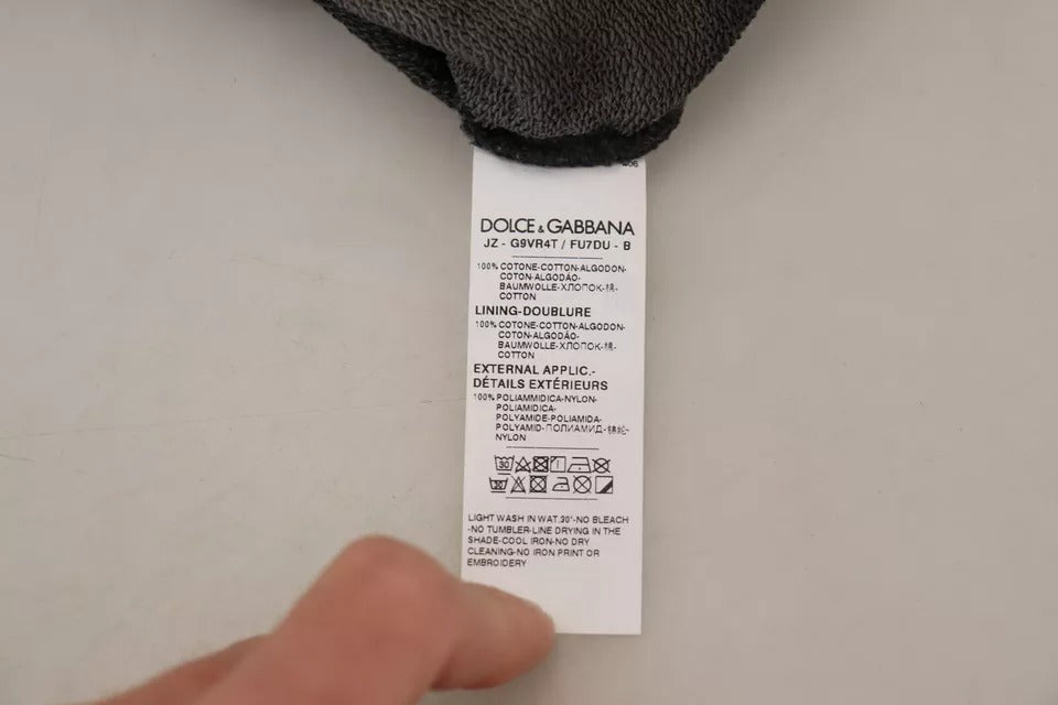 Dolce & Gabbana Schwarzes Baumwoll-Logo-Sweatshirt mit Kapuze Pullover