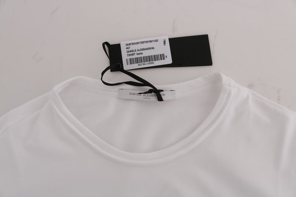 Daniele Alessandrini Weißes T-Shirt mit Rundhalsausschnitt aus Baumwolle