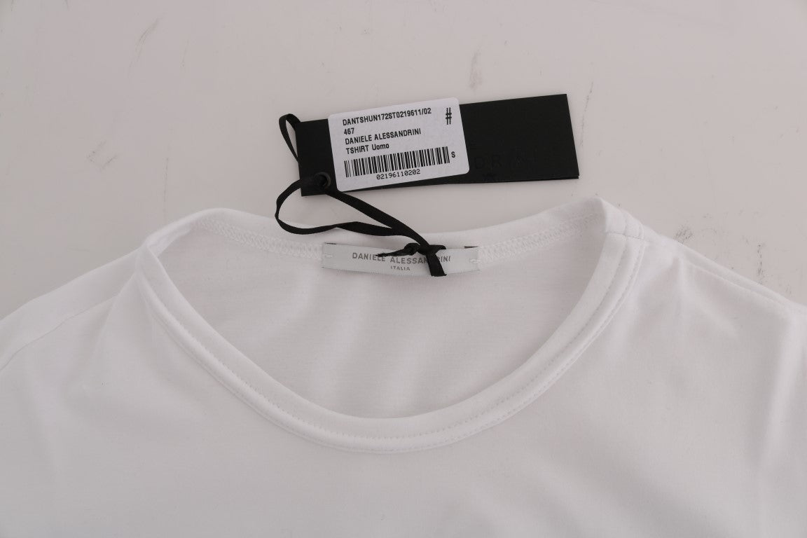 Daniele Alessandrini Weißes T-Shirt mit Rundhalsausschnitt aus Baumwolle