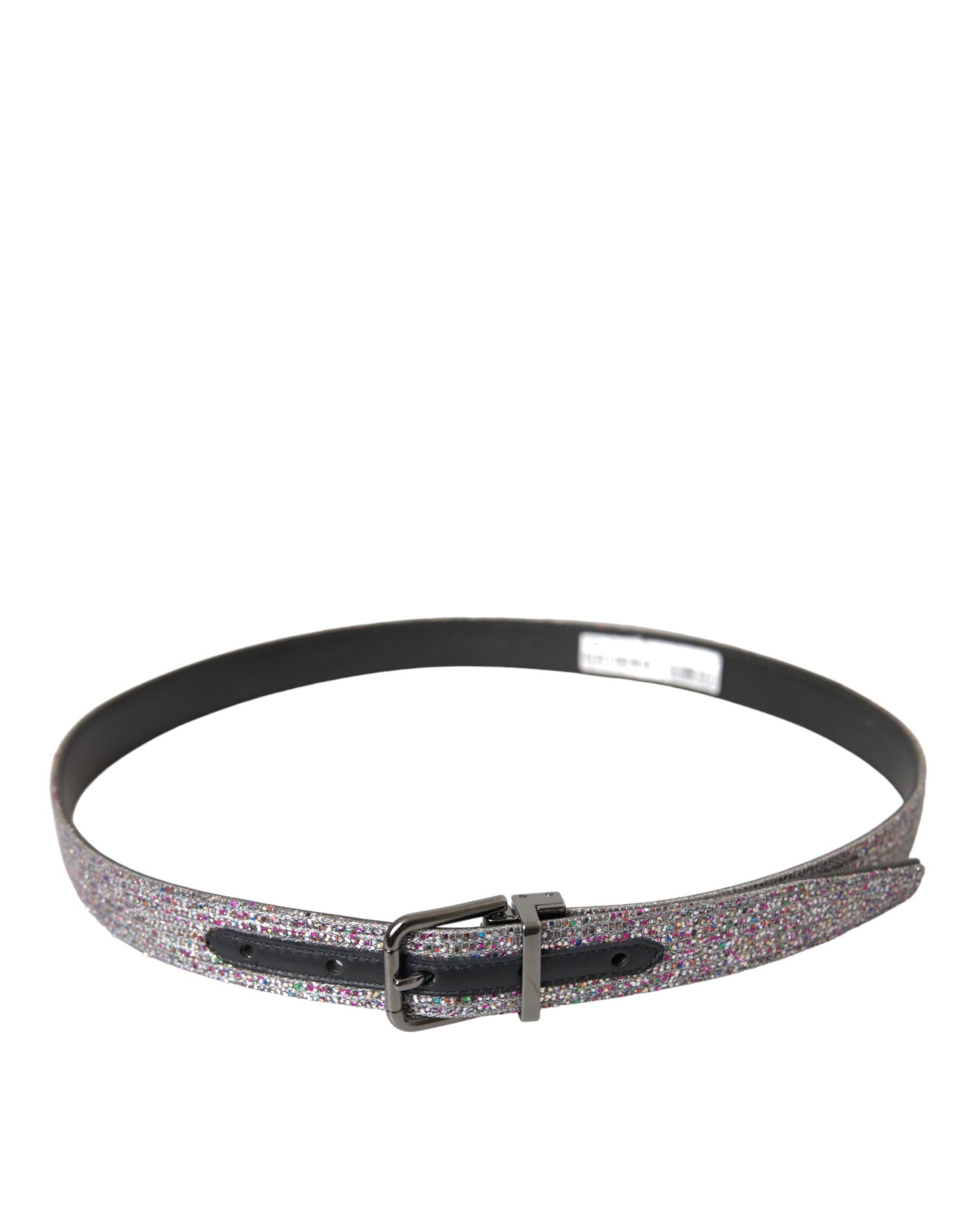 Dolce & Gabbana Multicolor Embellished Belt with Silver-Tone Buckle