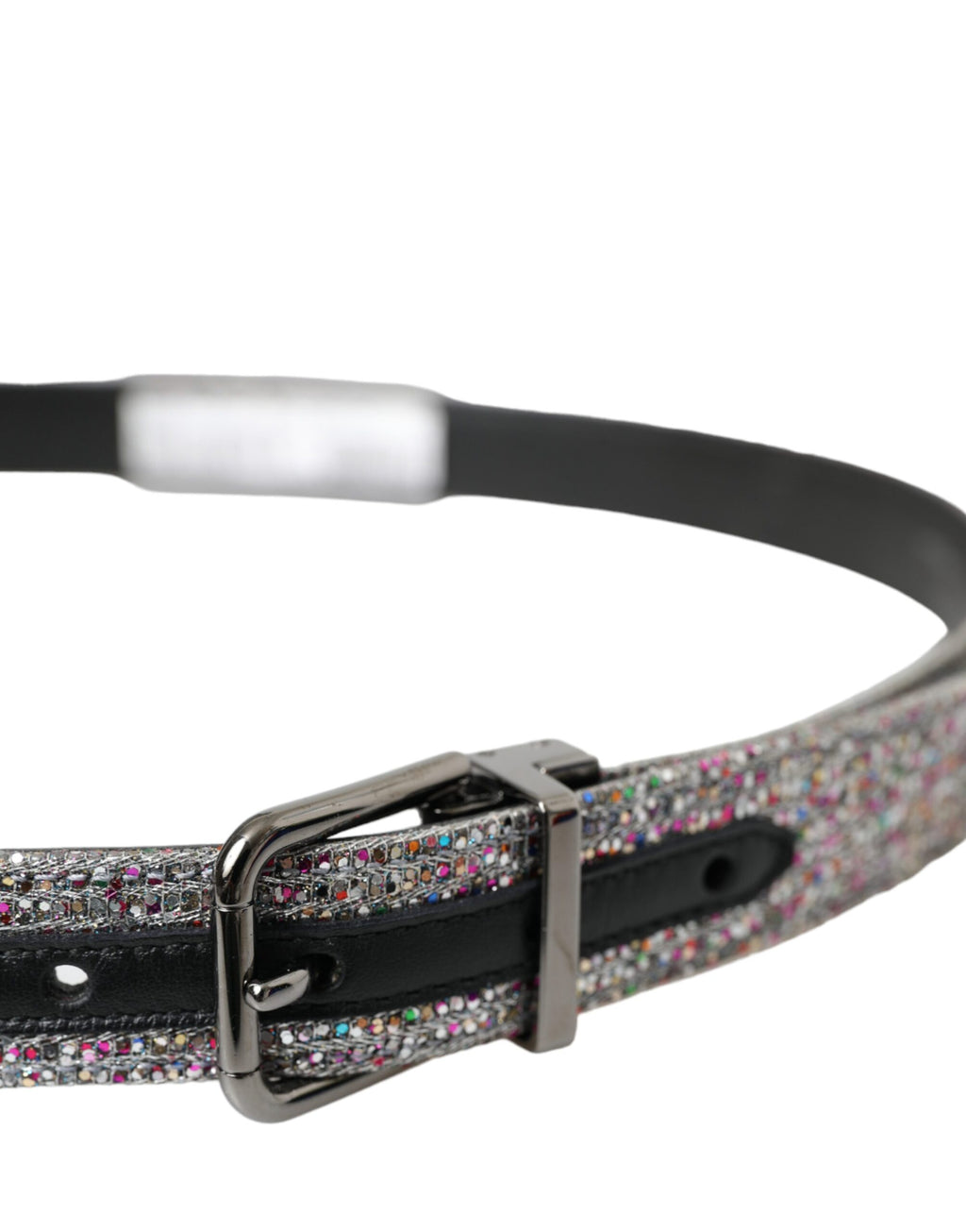 Dolce & Gabbana Multicolor Embellished Belt with Silver-Tone Buckle