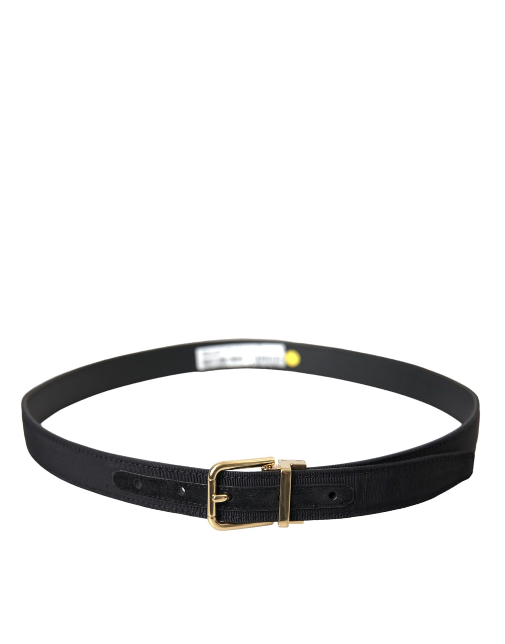 Dolce & Gabbana Black Grosgrain Gold Metal Buckle Belt Men