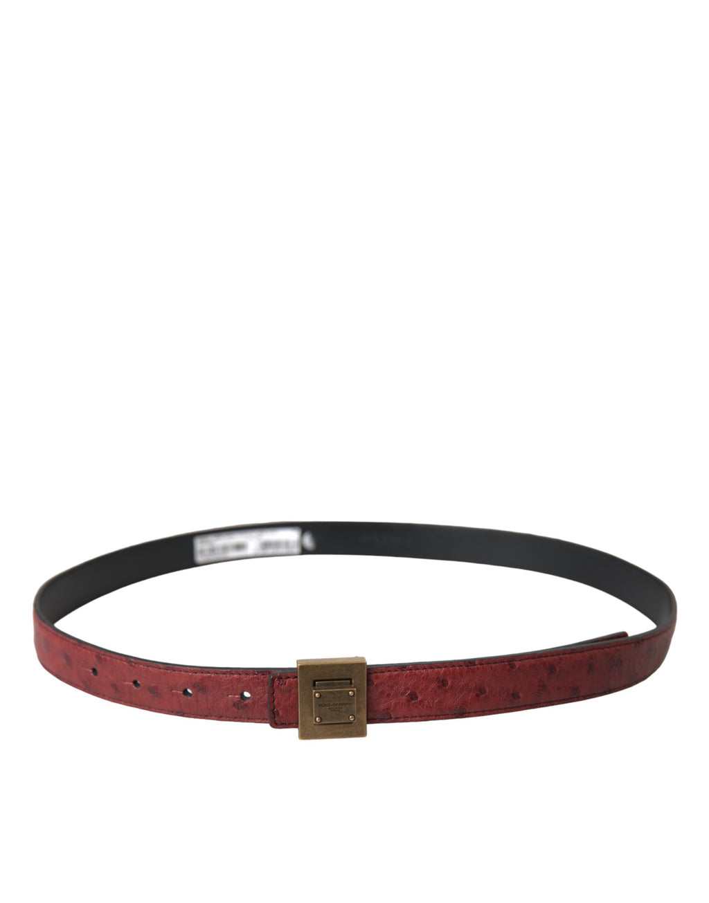 Dolce & Gabbana Brown Leather Belt with Square Metal Buckle