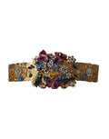 Dolce & Gabbana Multicolor Embellished Floral Crystal Wide Belt