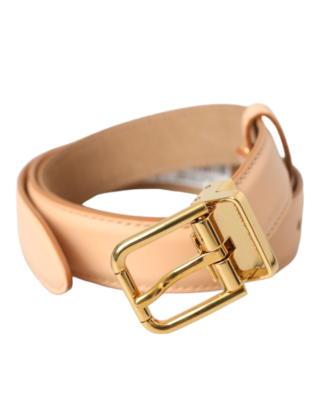 Dolce & Gabbana belt in beige calfskin with gold-tone metal buckle