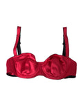Dolce & Gabbana Bordeaux Silk Stretch Balconette Bra Underwear