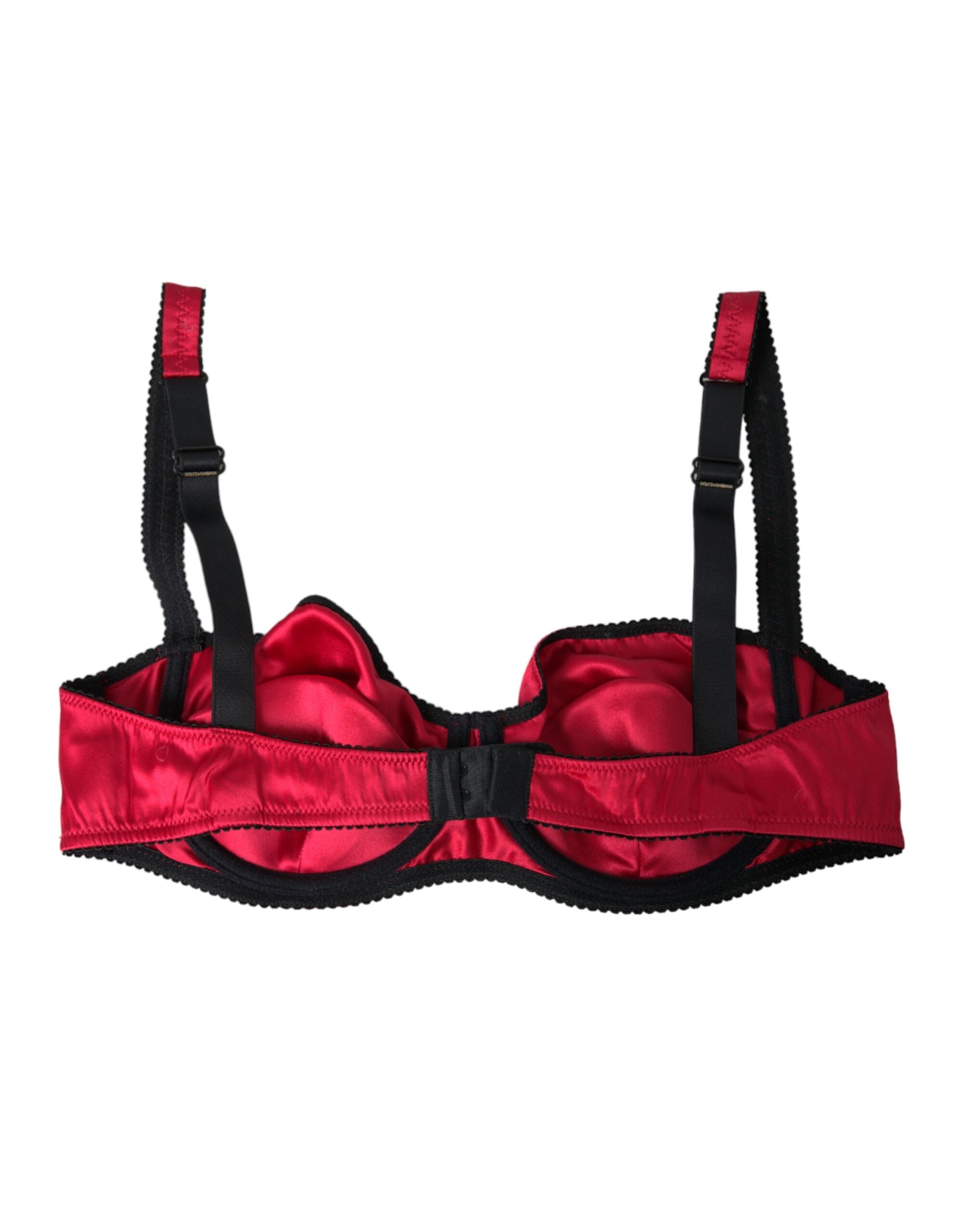 Dolce & Gabbana Bordeaux Silk Stretch Balconette Bra Underwear