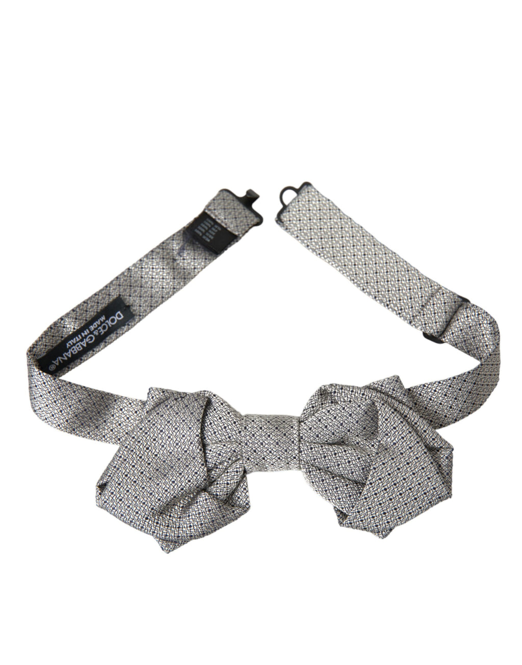 Dolce & Gabbana Gray Silk Adjustable Neck Men's Bow Tie