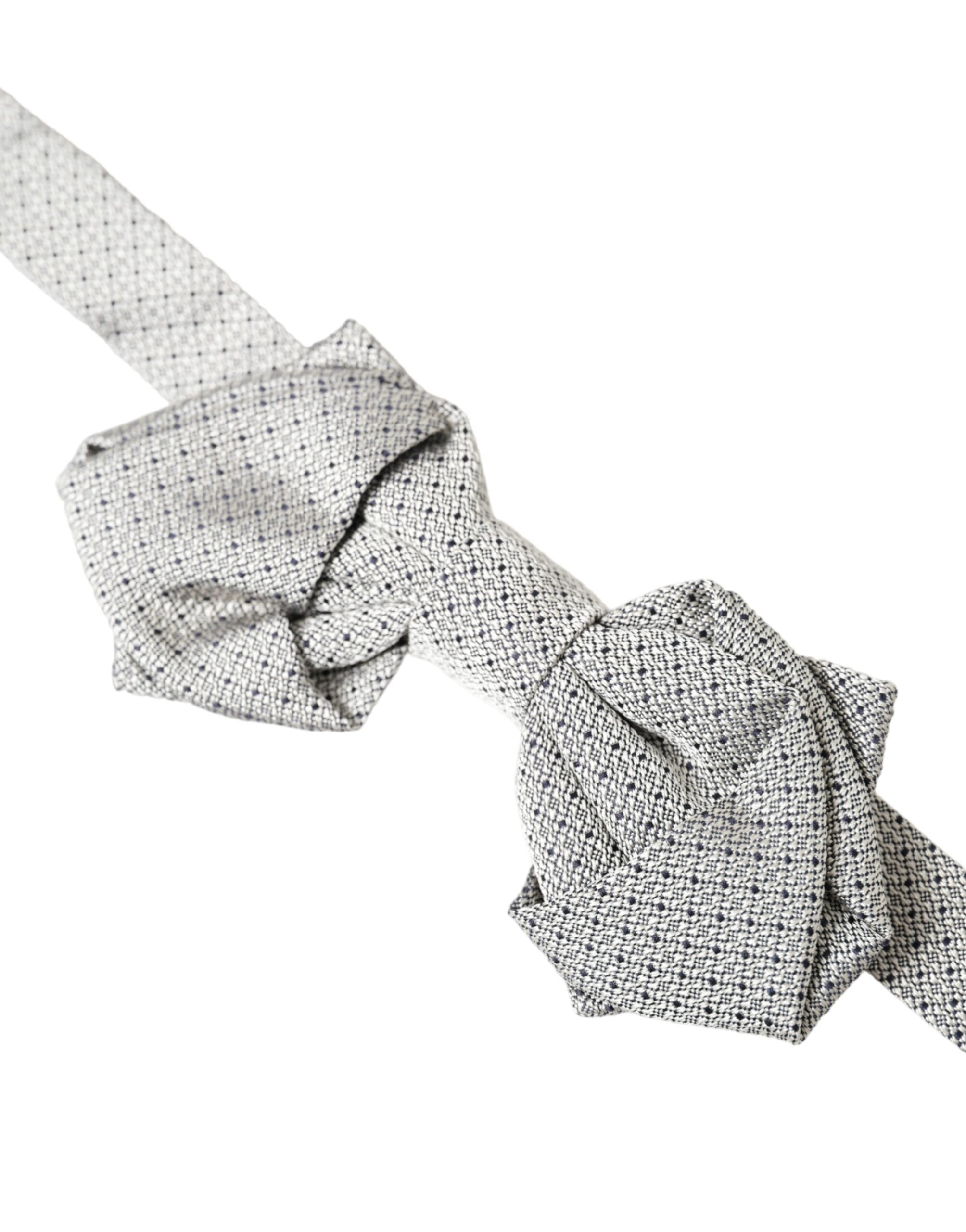 Dolce & Gabbana Gray Silk Adjustable Neck Men's Bow Tie