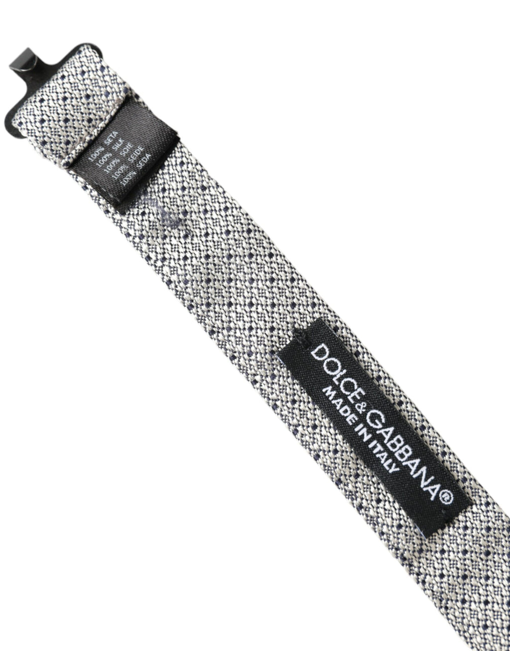 Dolce & Gabbana Gray Silk Adjustable Neck Men's Bow Tie