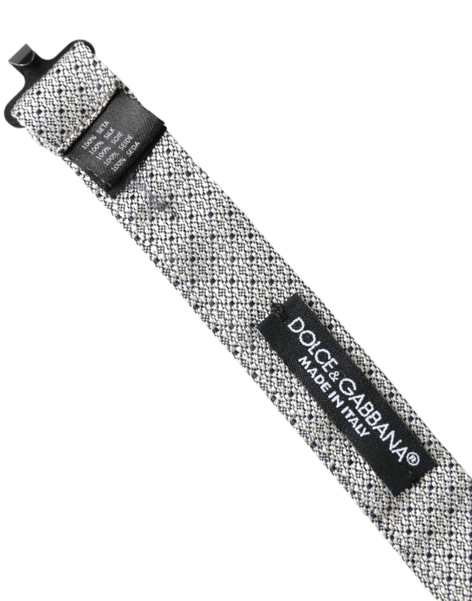 Dolce & Gabbana Gray Silk Adjustable Neck Men's Bow Tie
