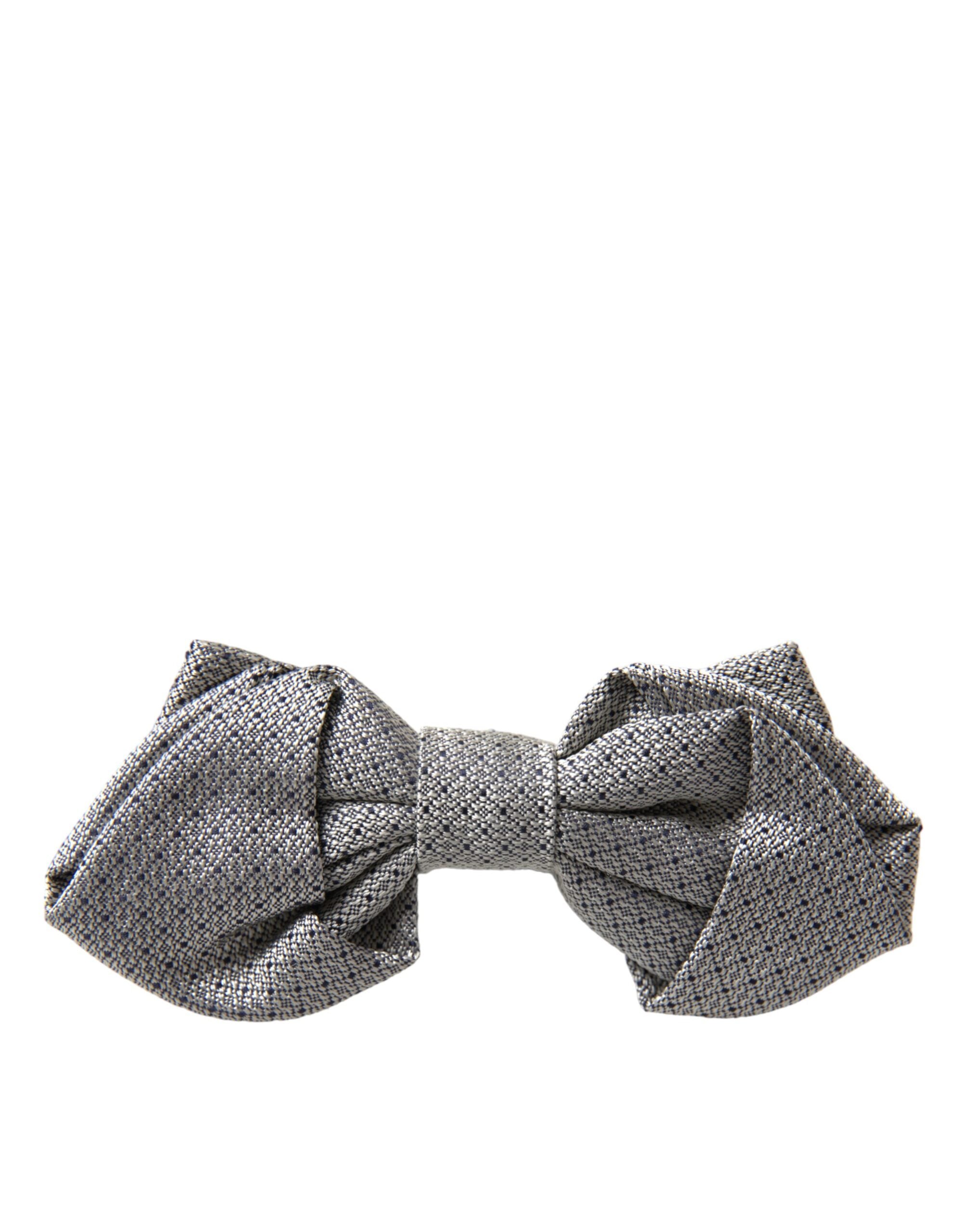 Dolce & Gabbana Gray Silk Adjustable Neck Men's Bow Tie