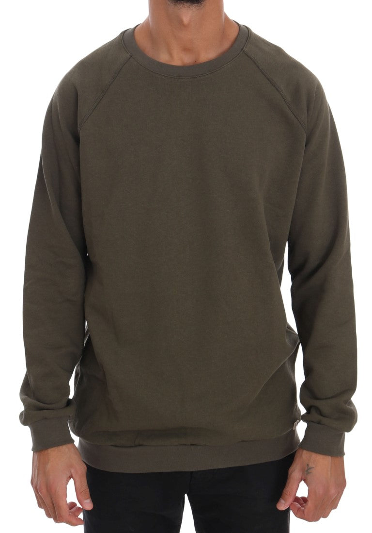 Daniele Alessandrini Green Cotton Crew Neck Sweater