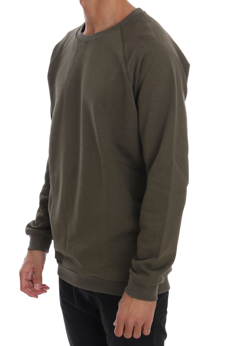 Daniele Alessandrini Green Cotton Crew Neck Sweater
