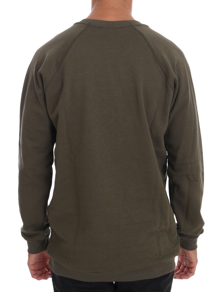 Daniele Alessandrini Green Cotton Crew Neck Sweater