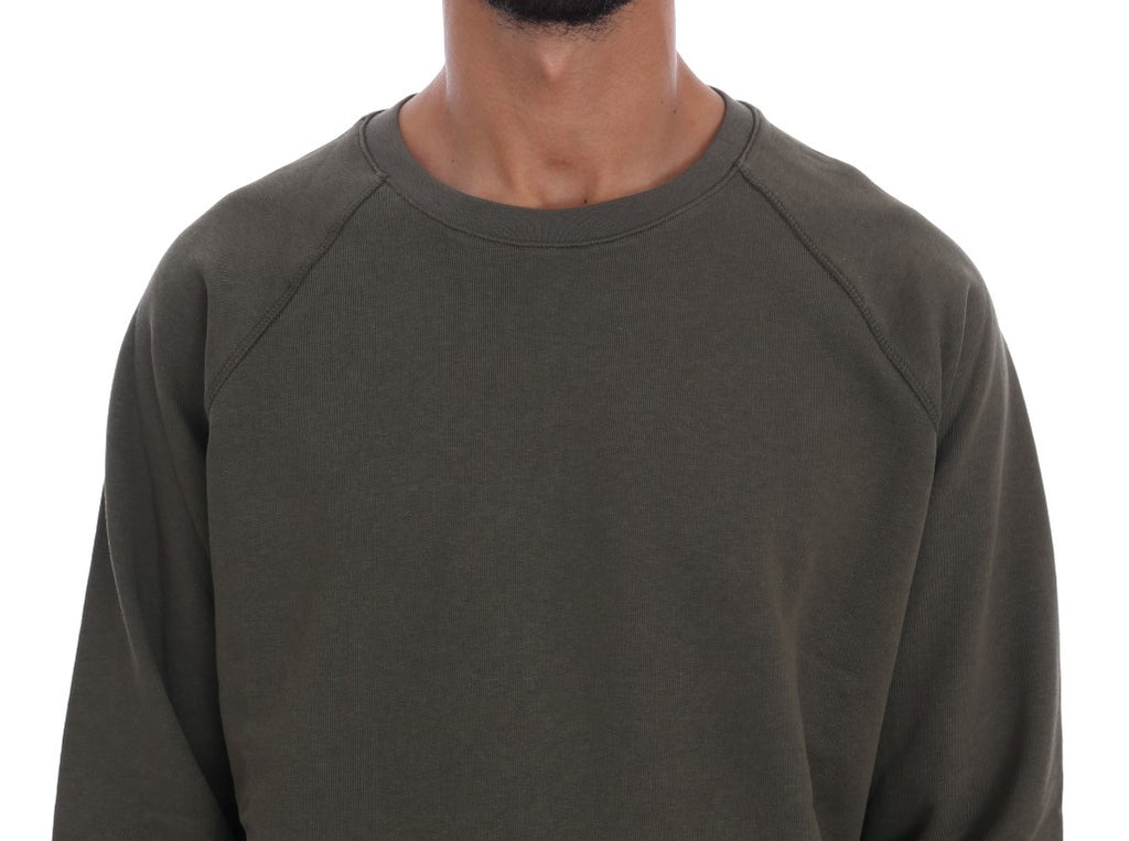Daniele Alessandrini Green Cotton Crew Neck Sweater