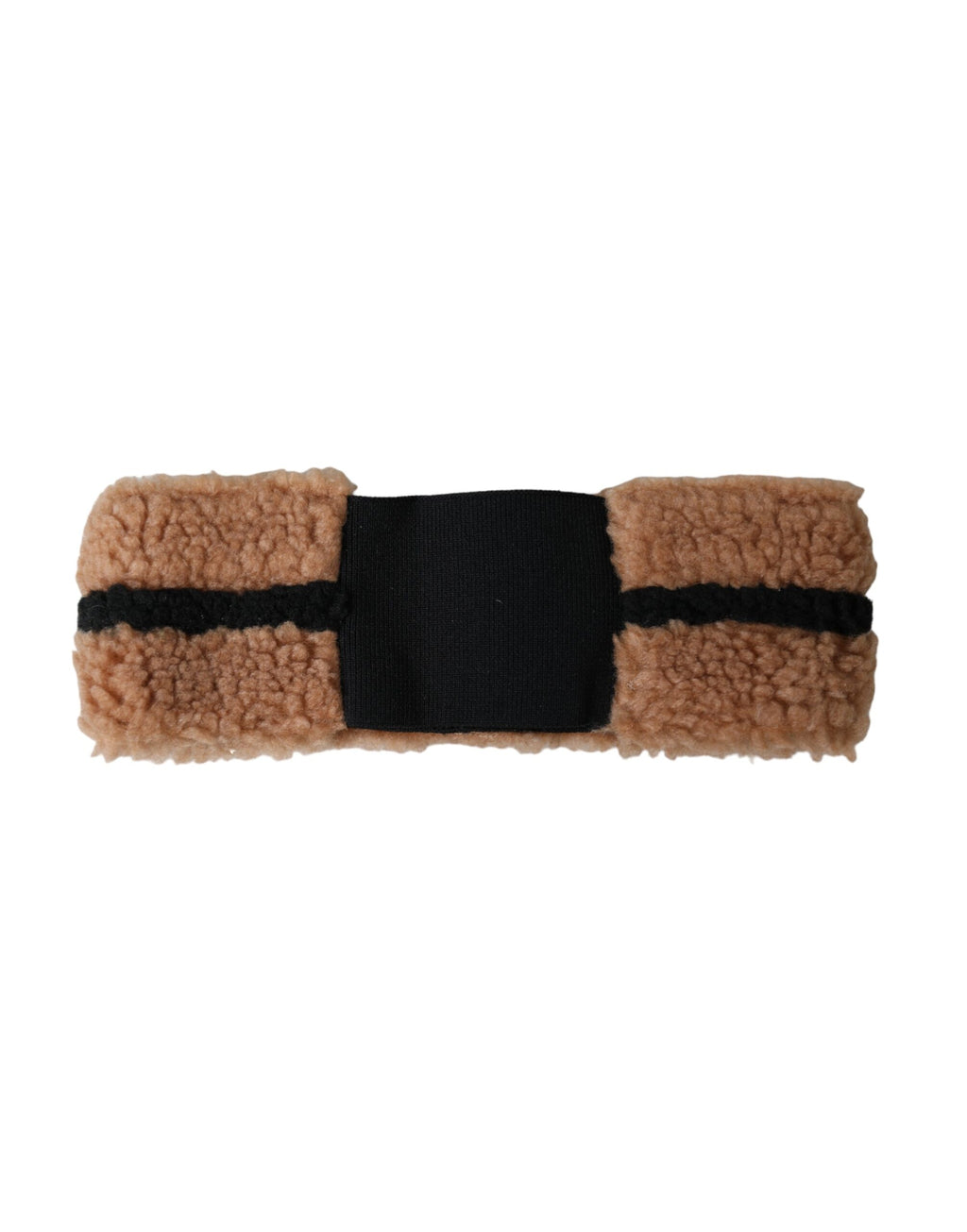 Dolce & Gabbana Brown Black Fleece Wool Headband Hat Men