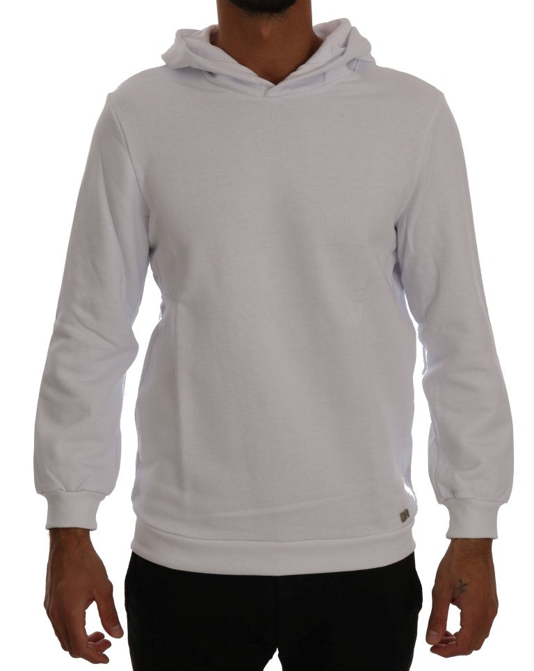 Daniele Alessandrini White Hooded Cotton Sweater