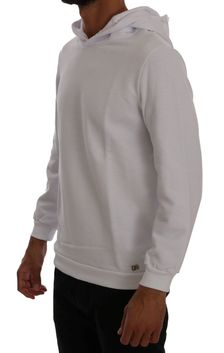 Daniele Alessandrini White Hooded Cotton Sweater