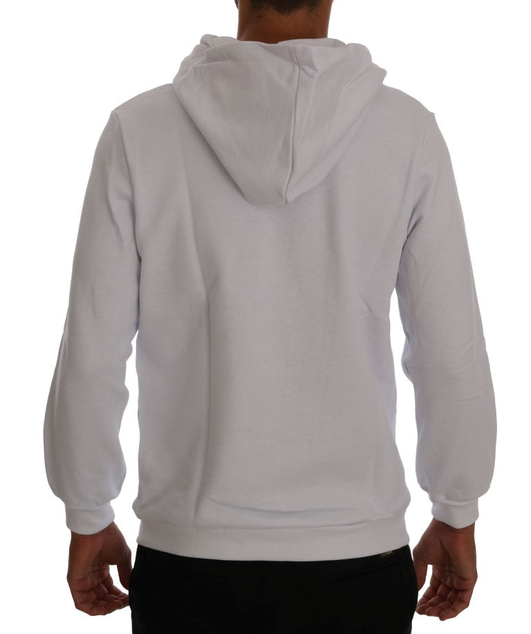 Daniele Alessandrini White Hooded Cotton Sweater