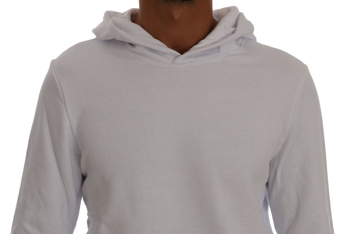 Daniele Alessandrini White Hooded Cotton Sweater