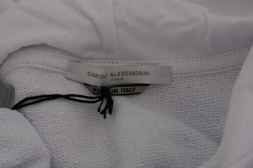 Daniele Alessandrini White Hooded Cotton Sweater