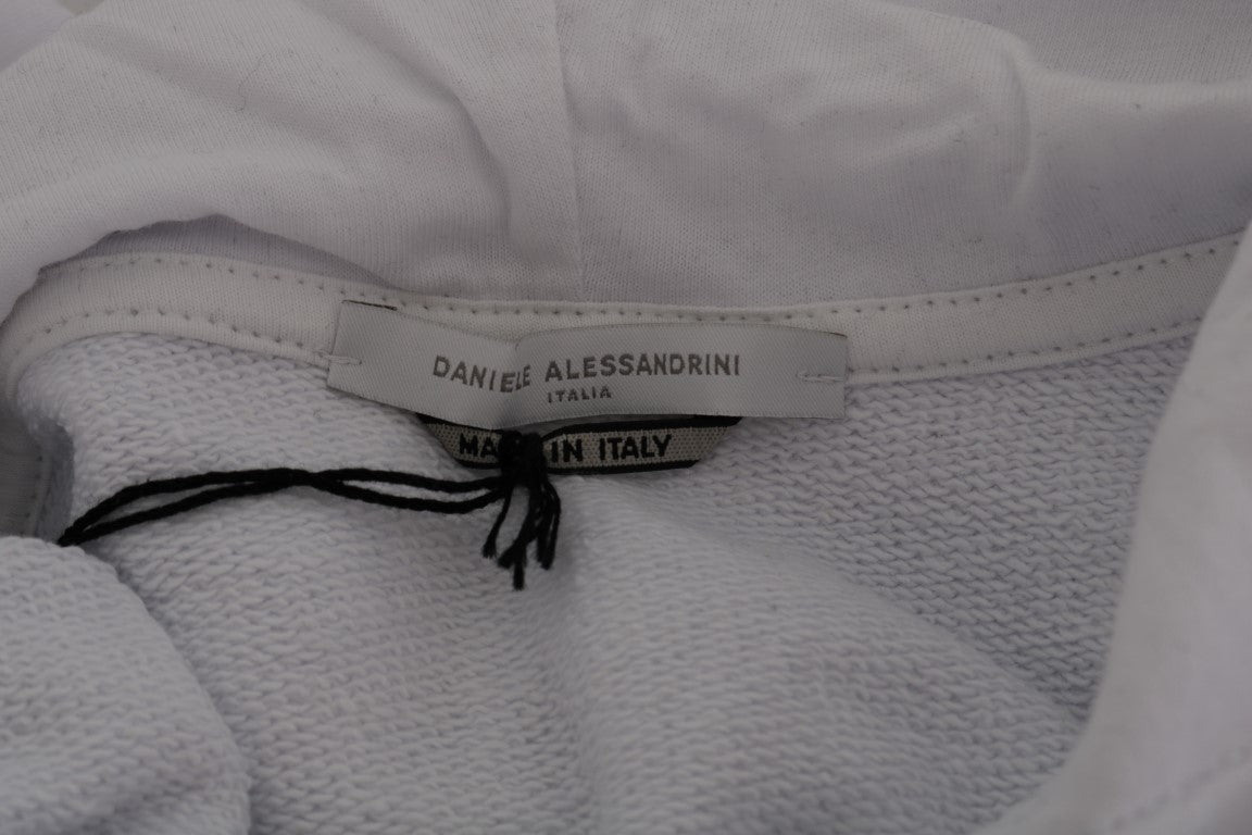 Daniele Alessandrini White Hooded Cotton Sweater