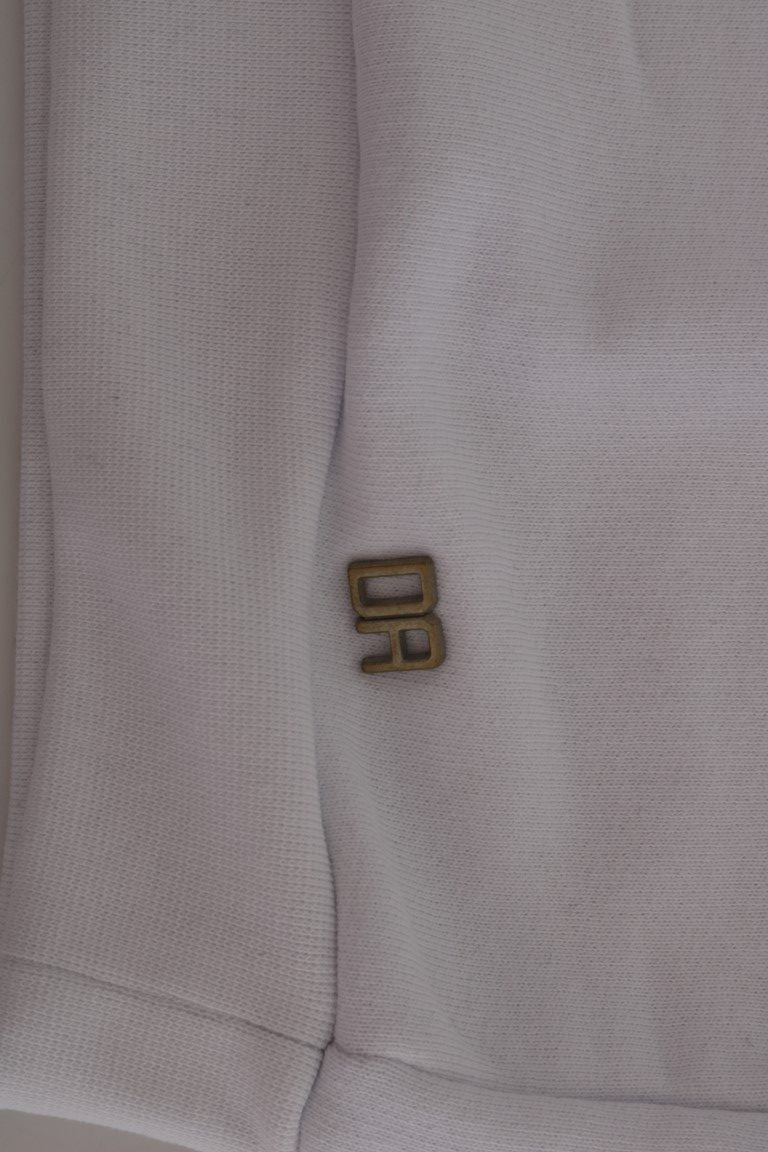 Daniele Alessandrini White Hooded Cotton Sweater