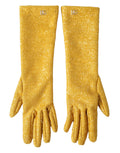 Dolce & Gabbana Gold Lurex Fantasy Mid-Length Gloves
