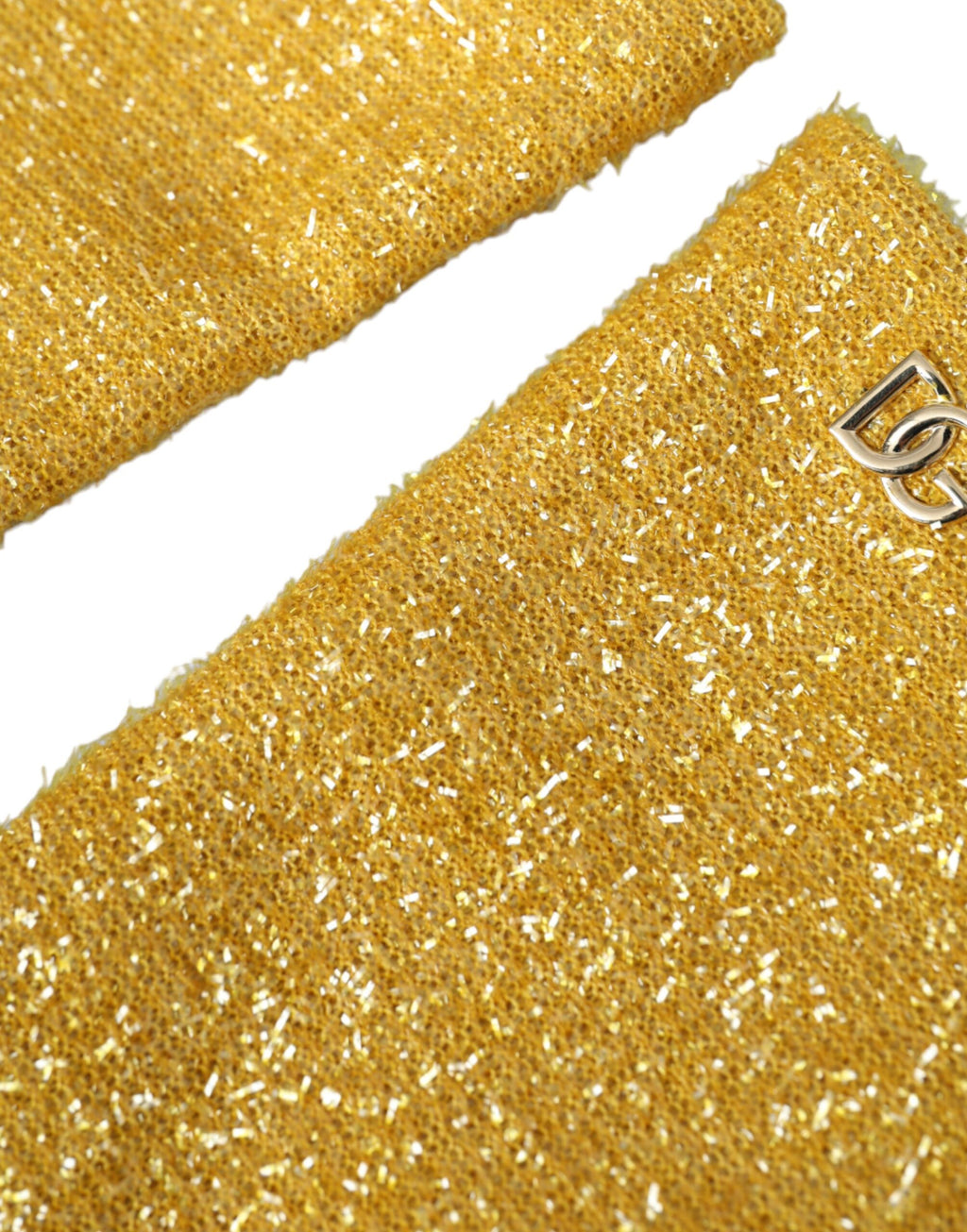Dolce & Gabbana Gold Lurex Fantasy Mid-Length Gloves