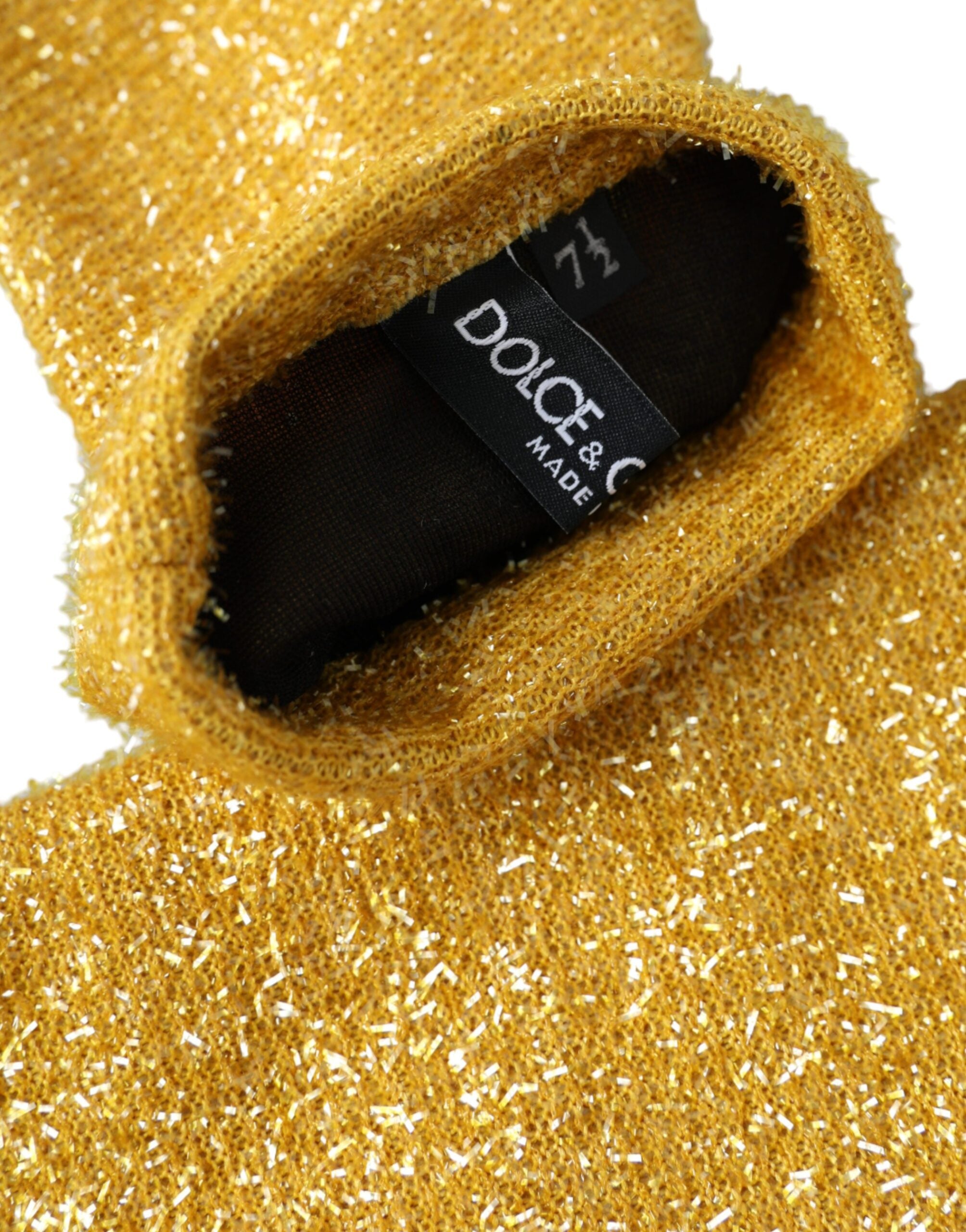 Dolce & Gabbana Gold Lurex Fantasy Mid-Length Gloves