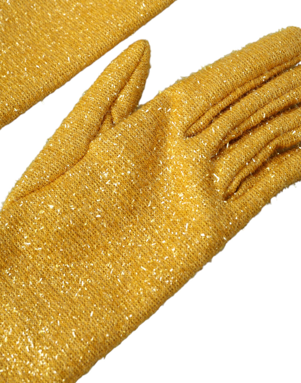 Dolce & Gabbana Gold Lurex Fantasy Mid-Length Gloves