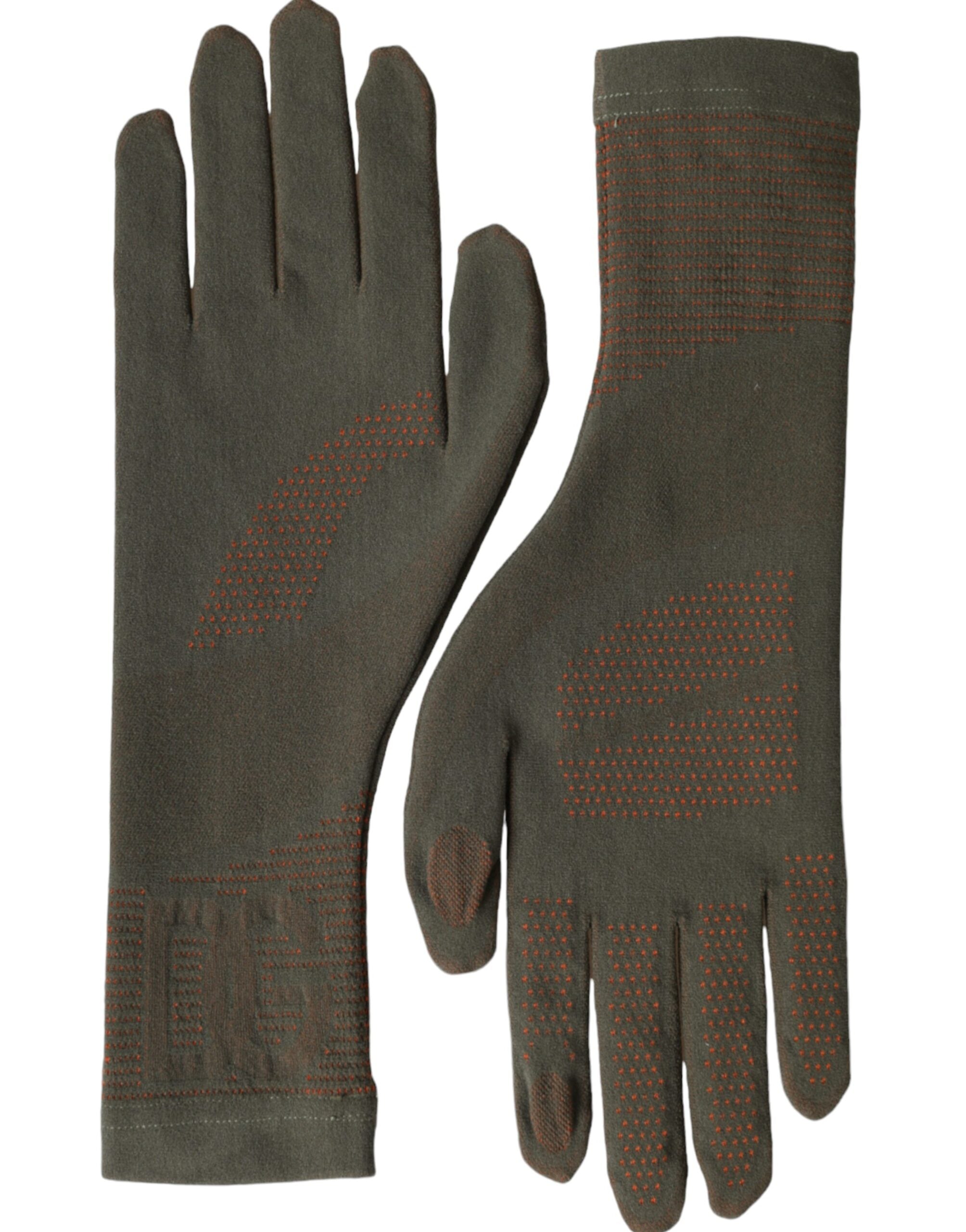 Dolce & Gabbana Brown Stretch Cotton Wrist-Length Gloves