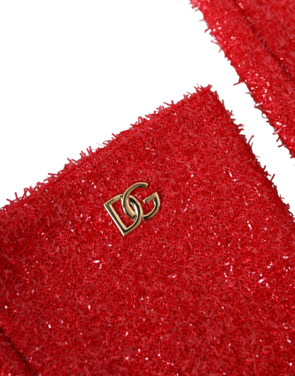 Dolce & Gabbana Red Lurex Fantasy Mid-length Gloves