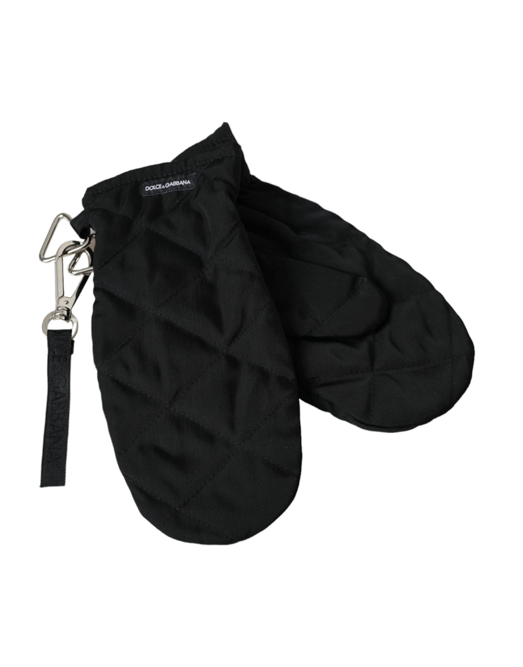 Dolce & Gabbana Black Quilted Nylon Wrist Length Gloves