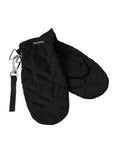 Dolce & Gabbana Black Quilted Nylon Wrist Length Gloves