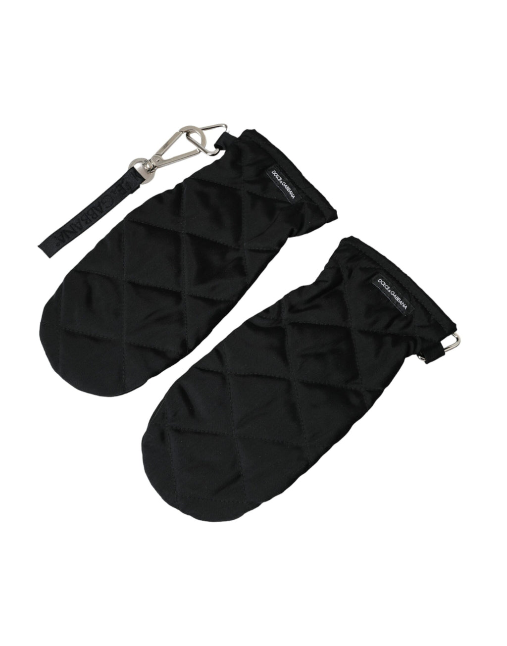 Dolce & Gabbana Black Quilted Nylon Wrist Length Gloves