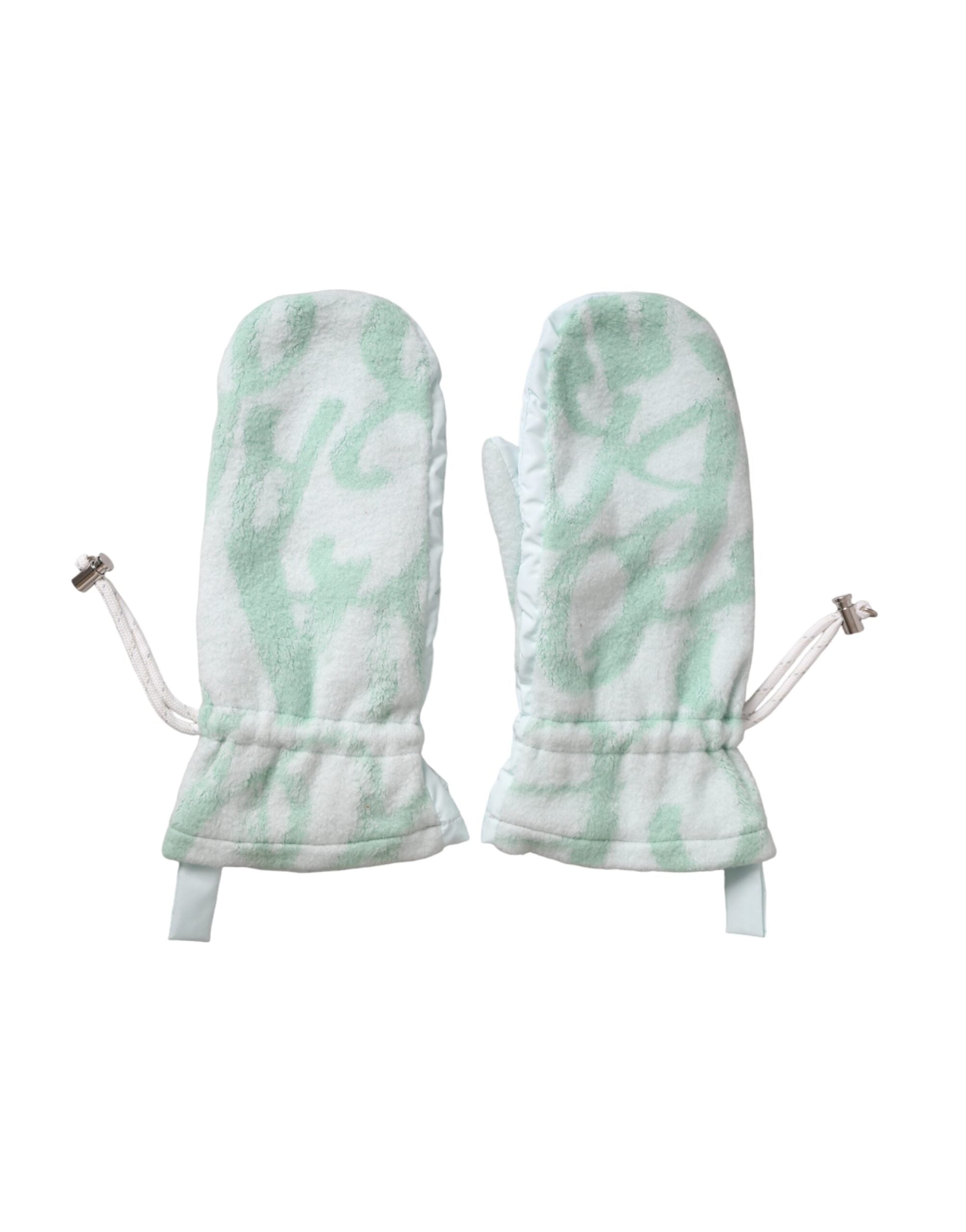 Dolce & Gabbana White Nylon Fleece Wrist Length Gloves