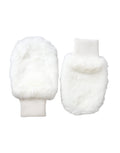 Dolce & Gabbana White Acrylic Knitted Faux Fur Wrist Mittens Gloves