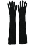 Dolce & Gabbana Black Cashmere Elbow-Length Knitted Gloves