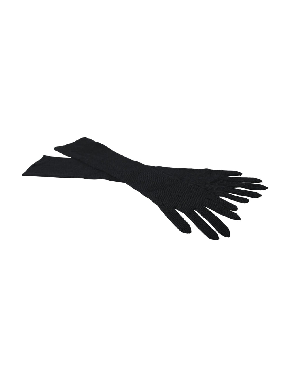 Dolce & Gabbana Black Cashmere Elbow-Length Knitted Gloves