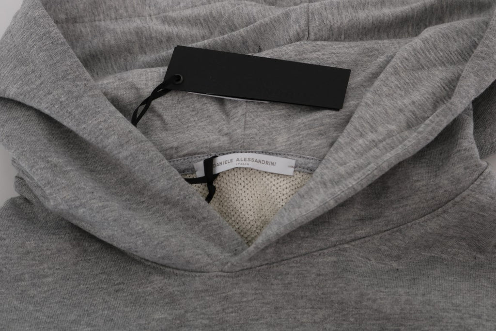 Daniele Alessandrini Grauer Pullover Hodded Cotton Sweater