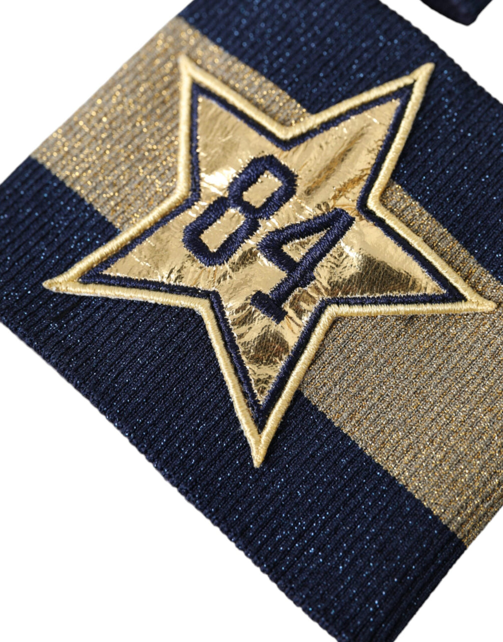 Dolce & Gabbana Black and Gold Logo Star 84 Viscose Bracelet