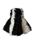 Dolce & Gabbana Black and White Stripe Mohair Fur Bucket Hat