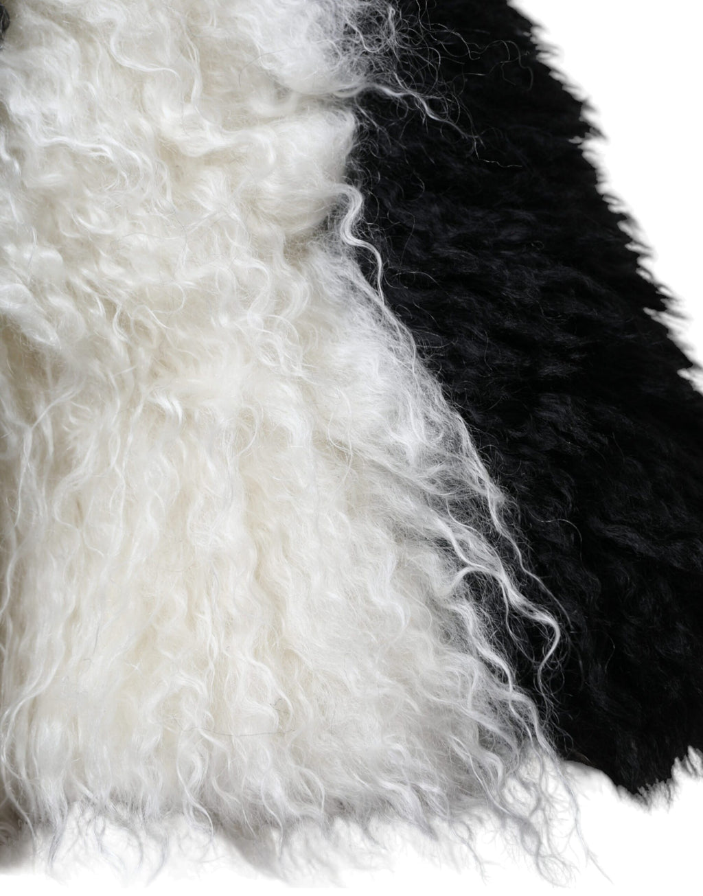 Dolce & Gabbana Black and White Stripe Mohair Fur Bucket Hat