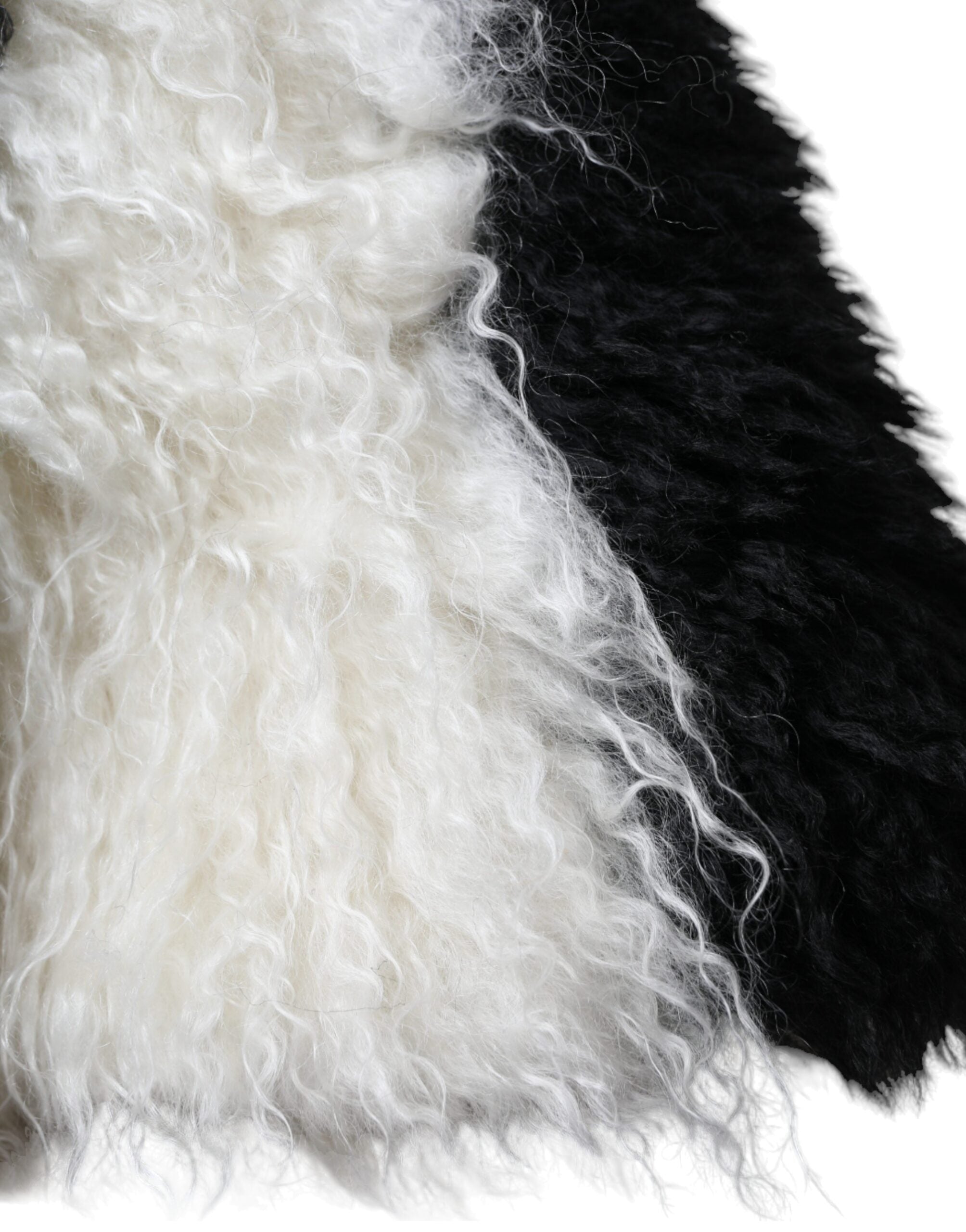 Dolce & Gabbana Black and White Stripe Mohair Fur Bucket Hat