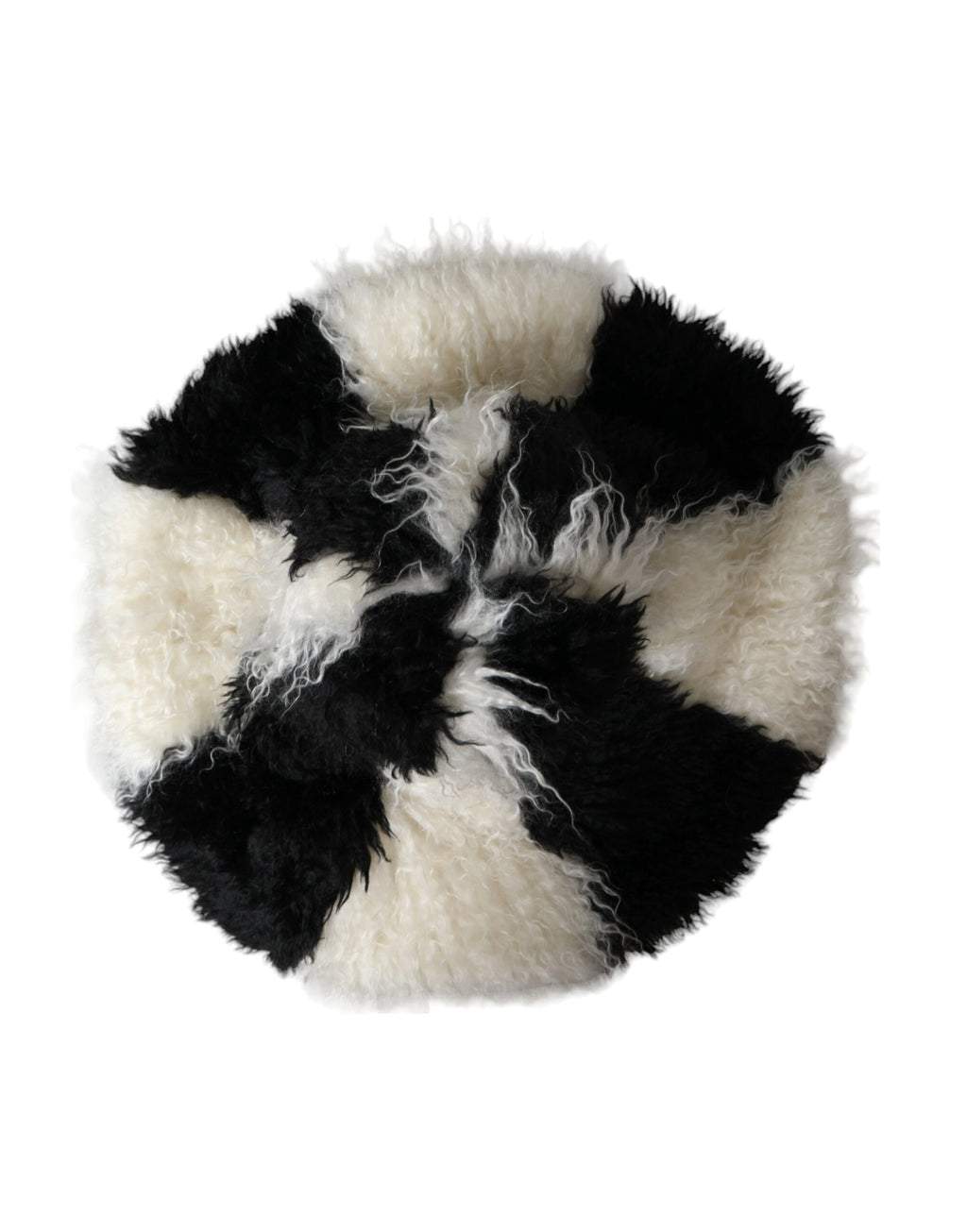 Dolce & Gabbana Black and White Stripe Mohair Fur Bucket Hat