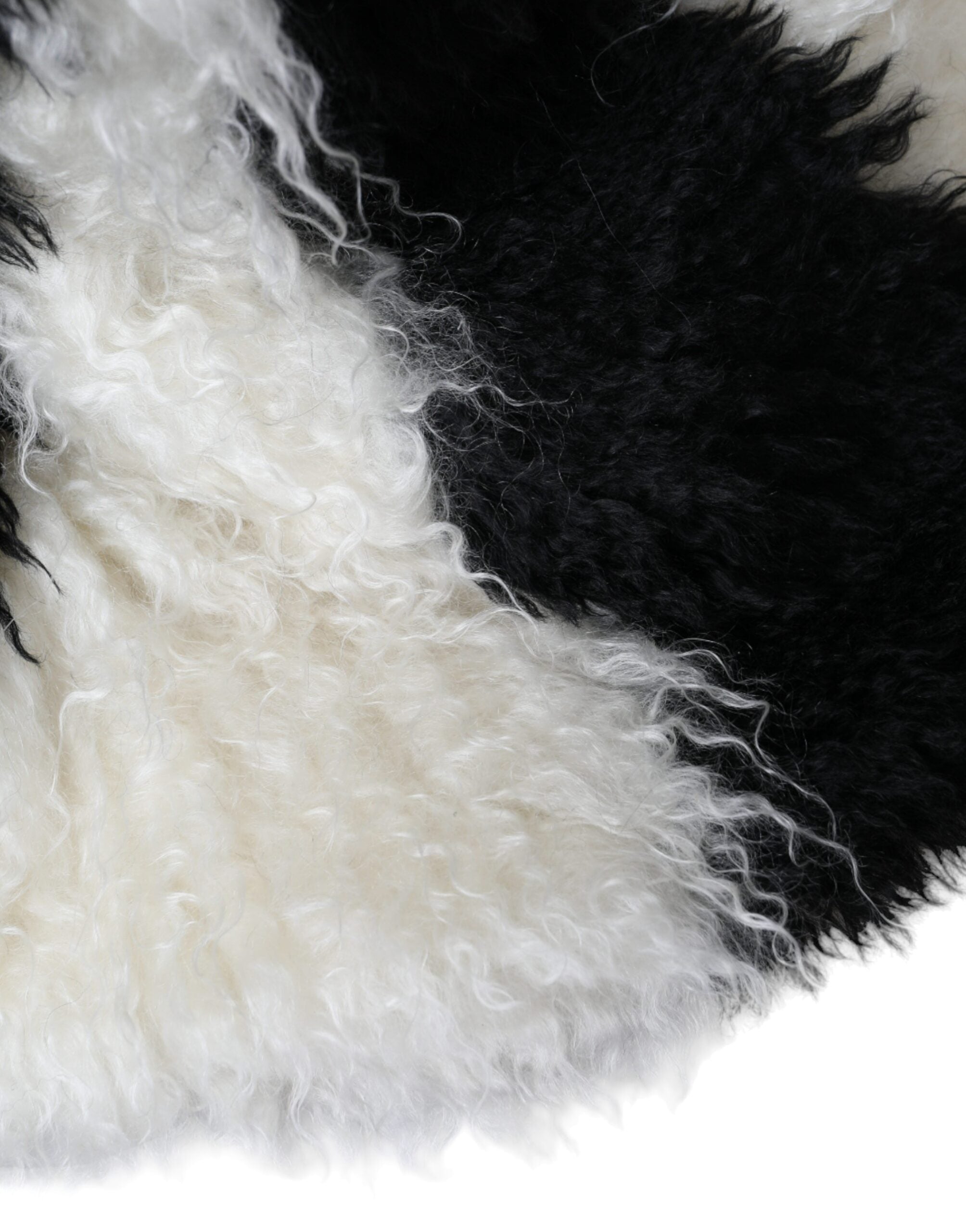 Dolce & Gabbana Black and White Stripe Mohair Fur Bucket Hat