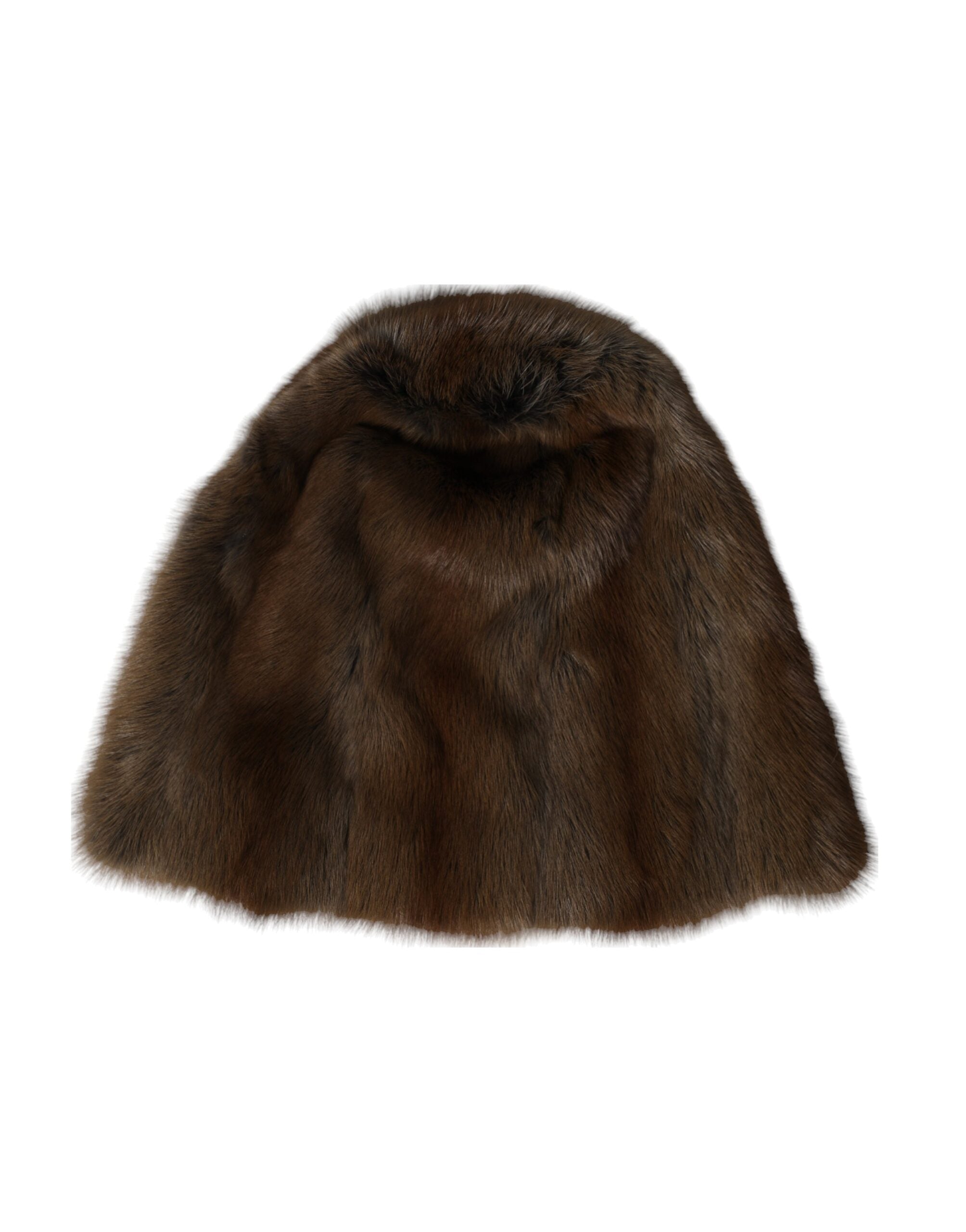 Dolce & Gabbana Brown Weasel Fur Women's Cashmere Beanie