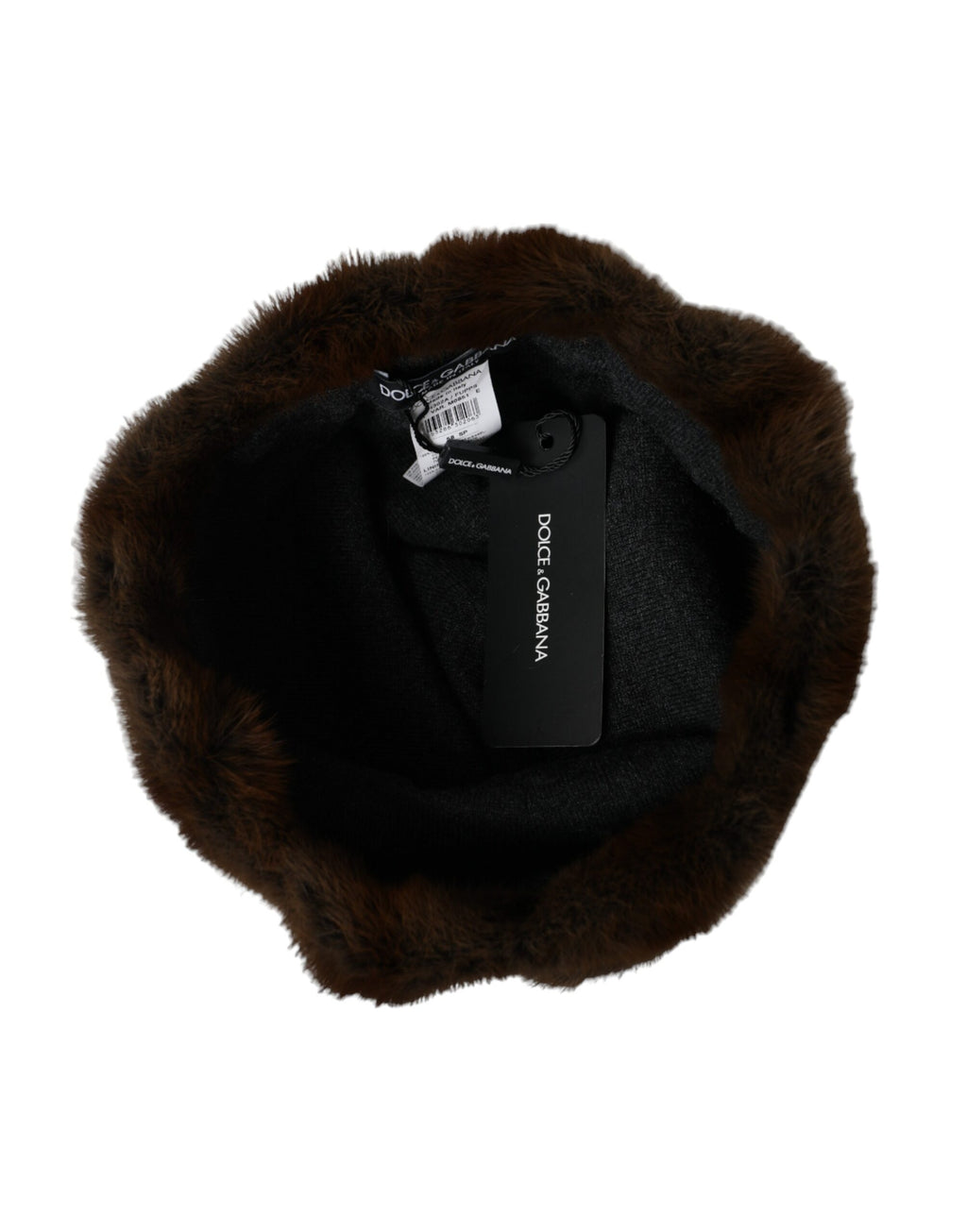 Dolce & Gabbana Brown Weasel Fur Women's Cashmere Beanie